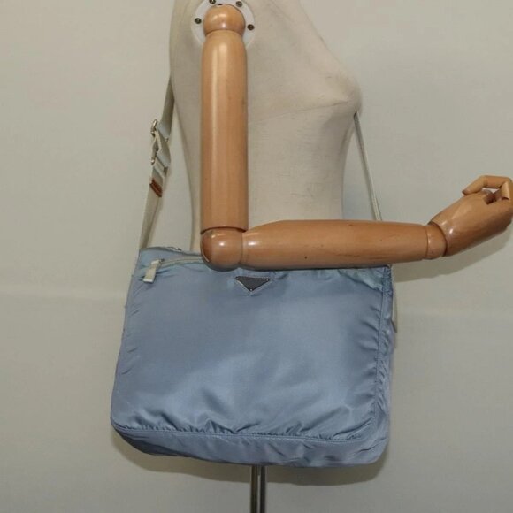 PRADA Shoulder Bag Nylon Light Blue Silver Auth BA5343 - Picture 14 of 16